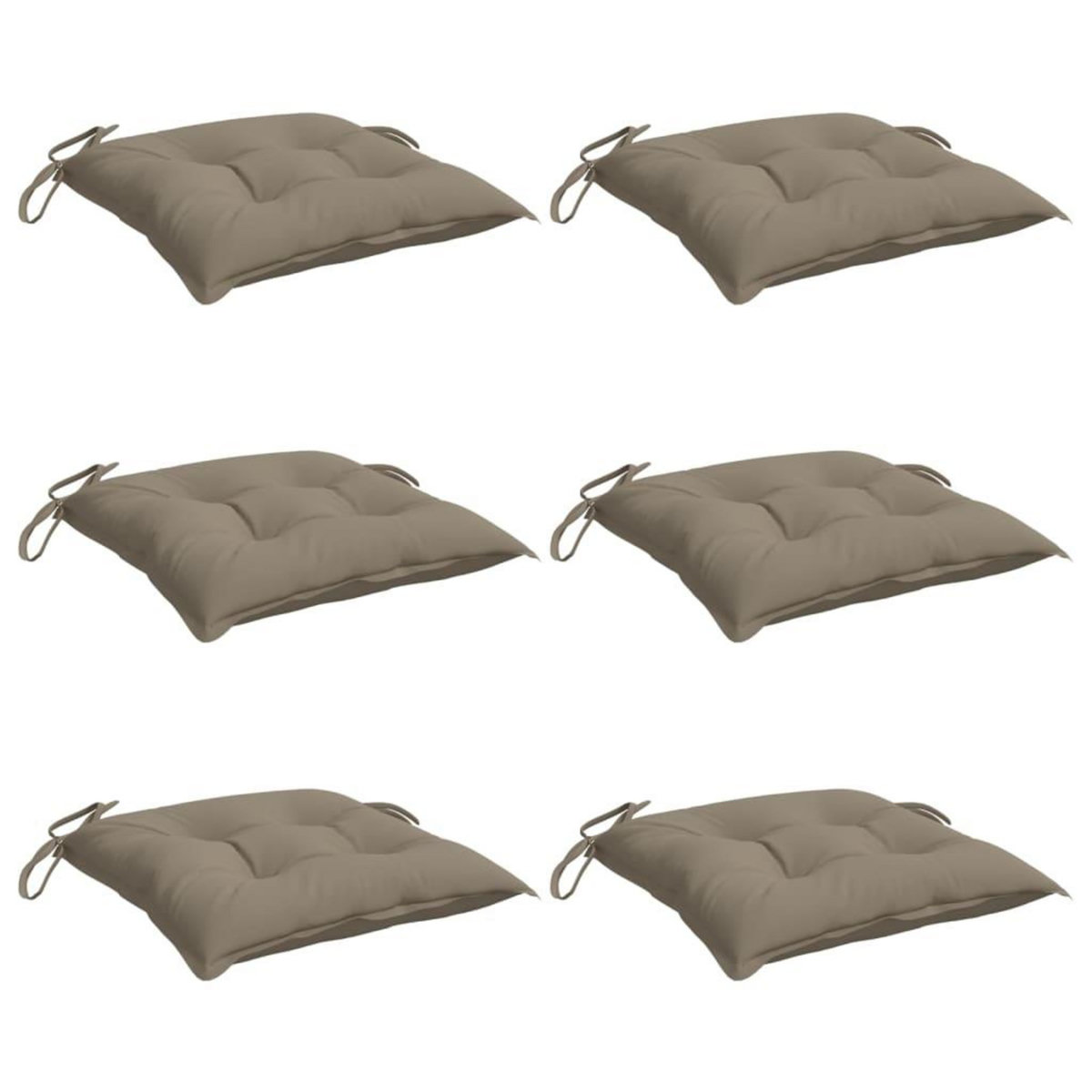 VIDAXL Coussins de chaise lot de 6 taupe 40x40x7 cm tissu oxford