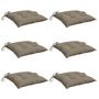 Voir la diapositive 3 : VIDAXL Coussins de chaise lot de 6 taupe 40x40x7 cm tissu oxford