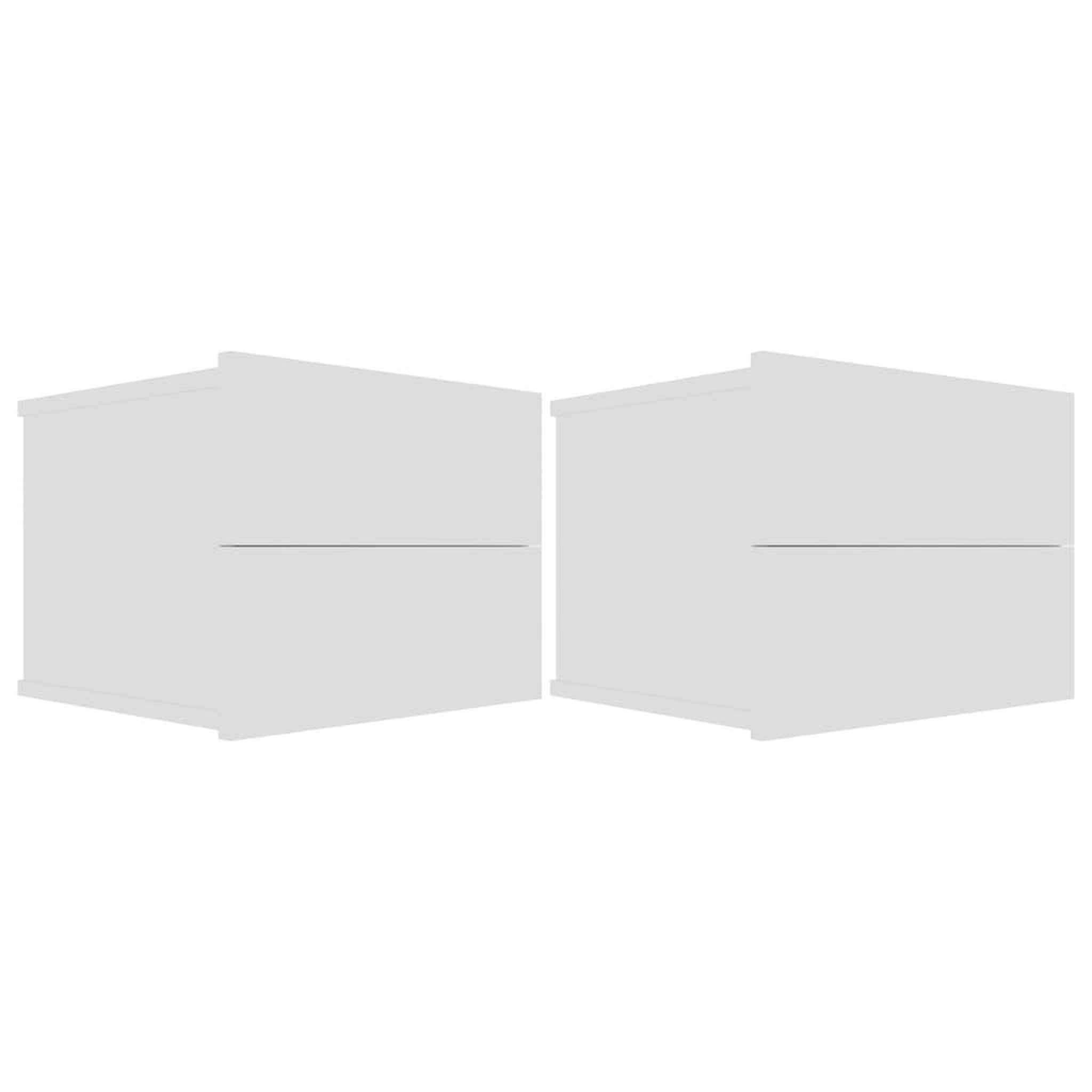 Voir la diapositive 2 : VIDAXL Tables de chevet 2 pcs Blanc 40x30x30 cm Bois d'ingenierie