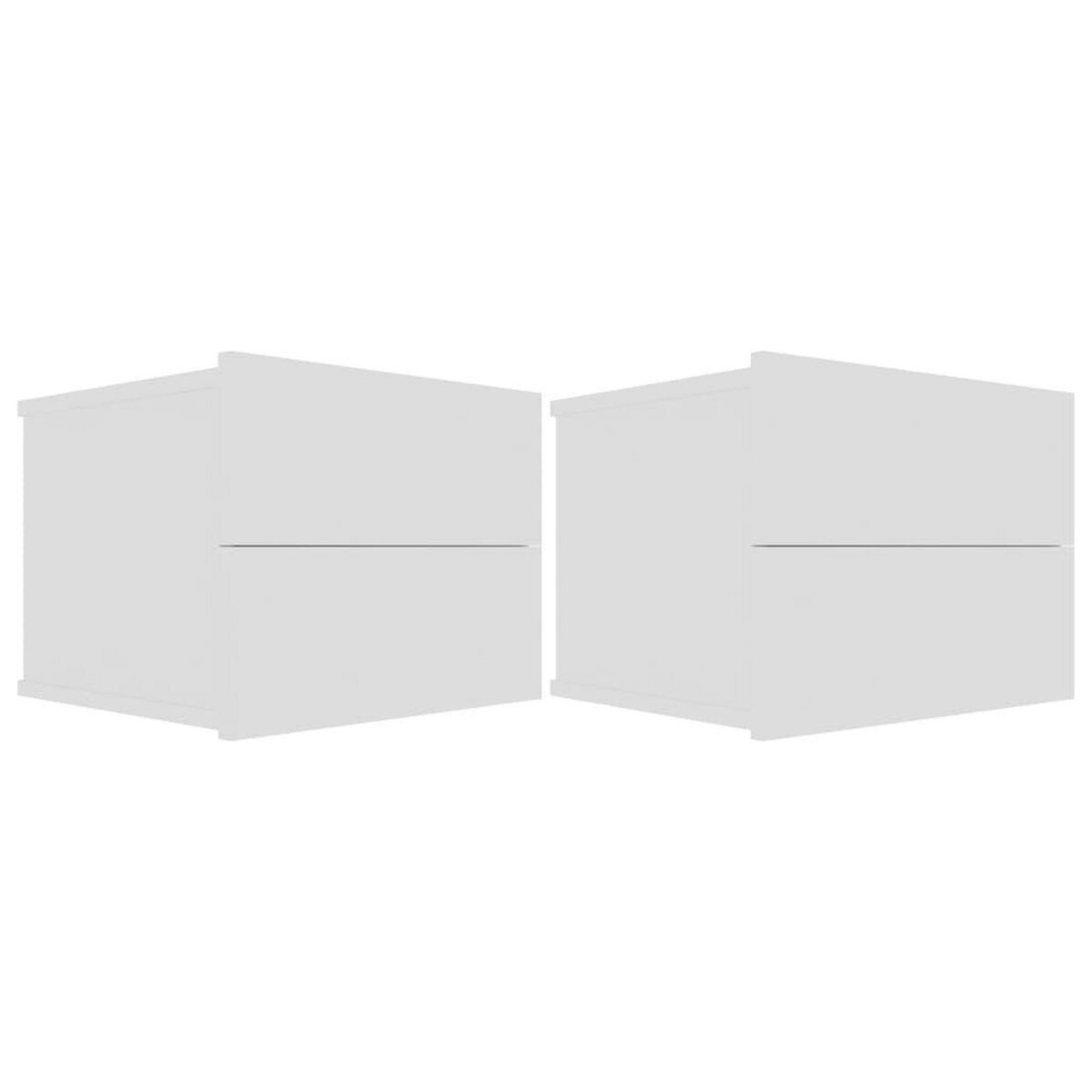 VIDAXL Tables de chevet 2 pcs Blanc 40x30x30 cm Bois d'ingenierie