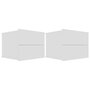 Voir la diapositive 2 : VIDAXL Tables de chevet 2 pcs Blanc 40x30x30 cm Bois d'ingenierie