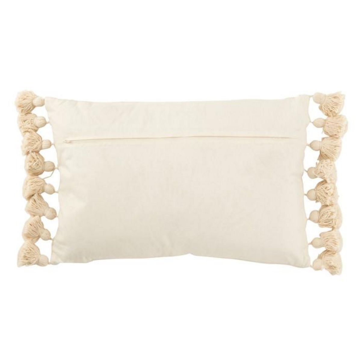 Paris Prix Coussin Déco Pompons  Bella  40x60cm Beige