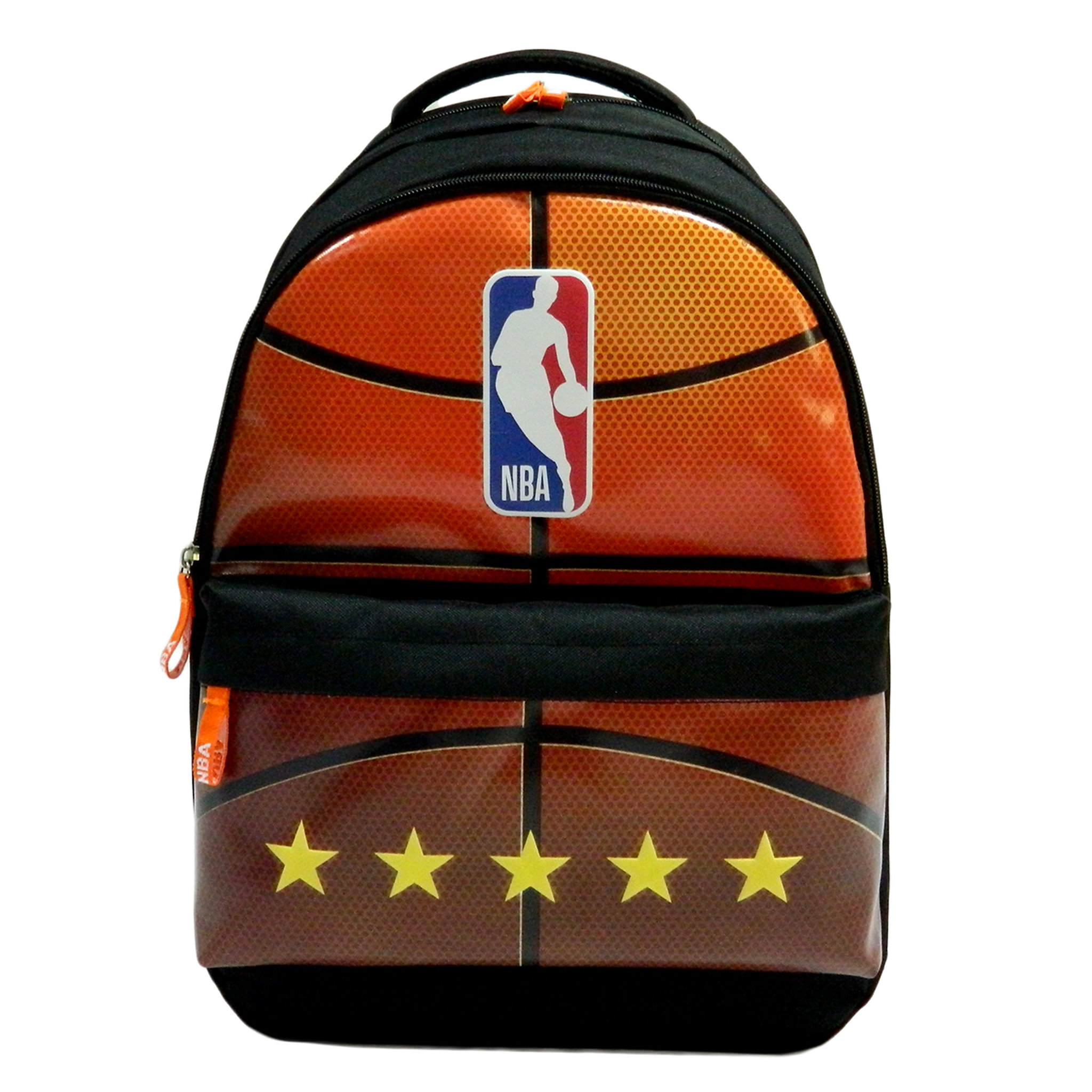  Sac à dos 2 compartiments garçon NBA orange et noir