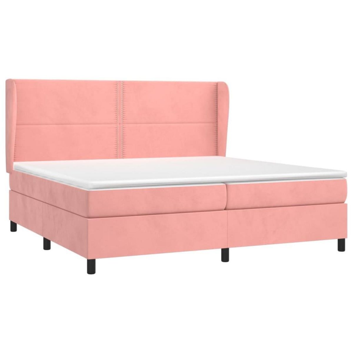 VIDAXL Sommier a lattes de lit avec matelas Rose 200x200 cm Velours