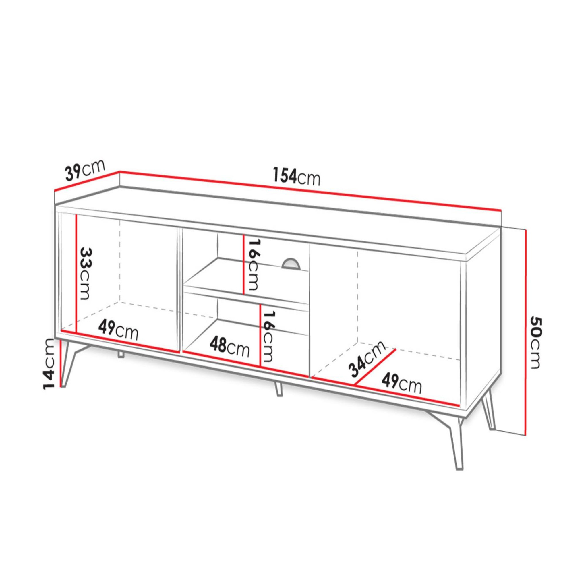 Voir la diapositive 6 : BEST MOBILIER Peter - meuble tv - effet bois et noir - 154 cm - style industriel