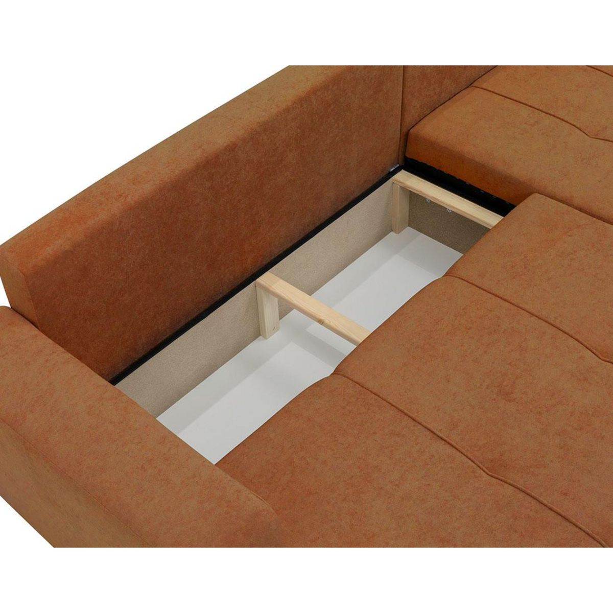 BEST MOBILIER Nicole - canapé d'angle réversible 5 places convertible avec coffre en tissu