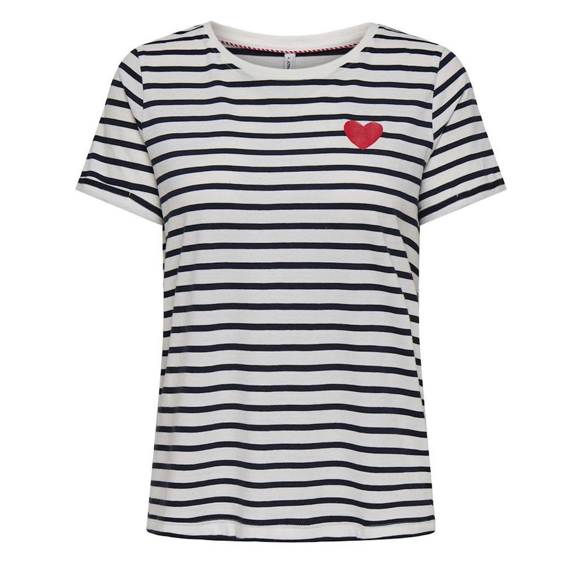 Only T-Shirt Blanc/Marine Femme Only Ivy
