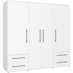 MARKET24 Armoire - Blanc mat - 4 portes battantes - L205,9 x P58,8 x H 200cm - MOKKARIS