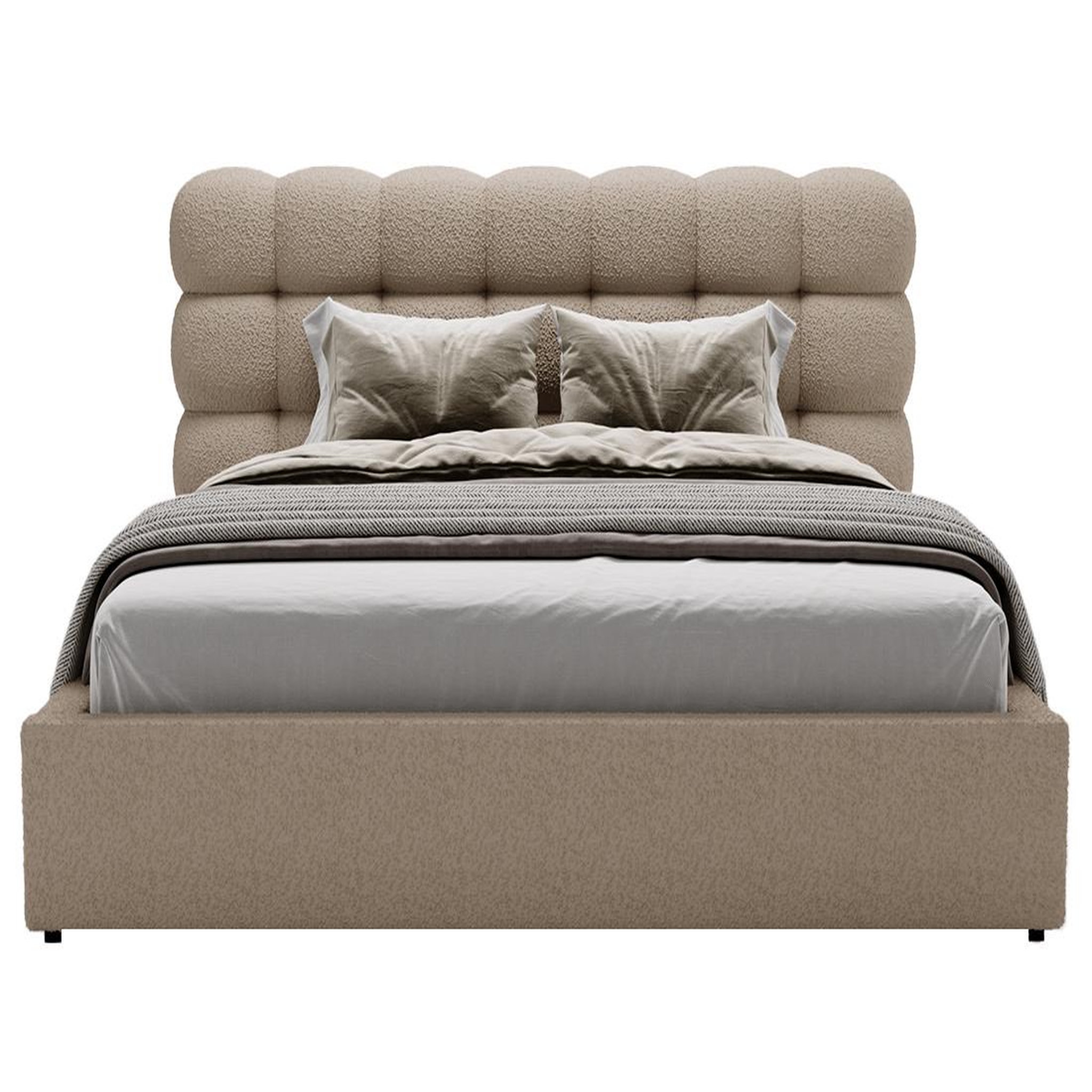 Voir la diapositive 3 : BEST MOBILIER Lotus - lit coffre - 180x200 cm - sommier inclus - en tissu bouclette