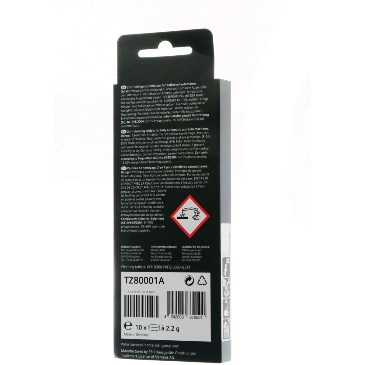 Siemens Détartrant Pastilles de nettoyage 2 en 1