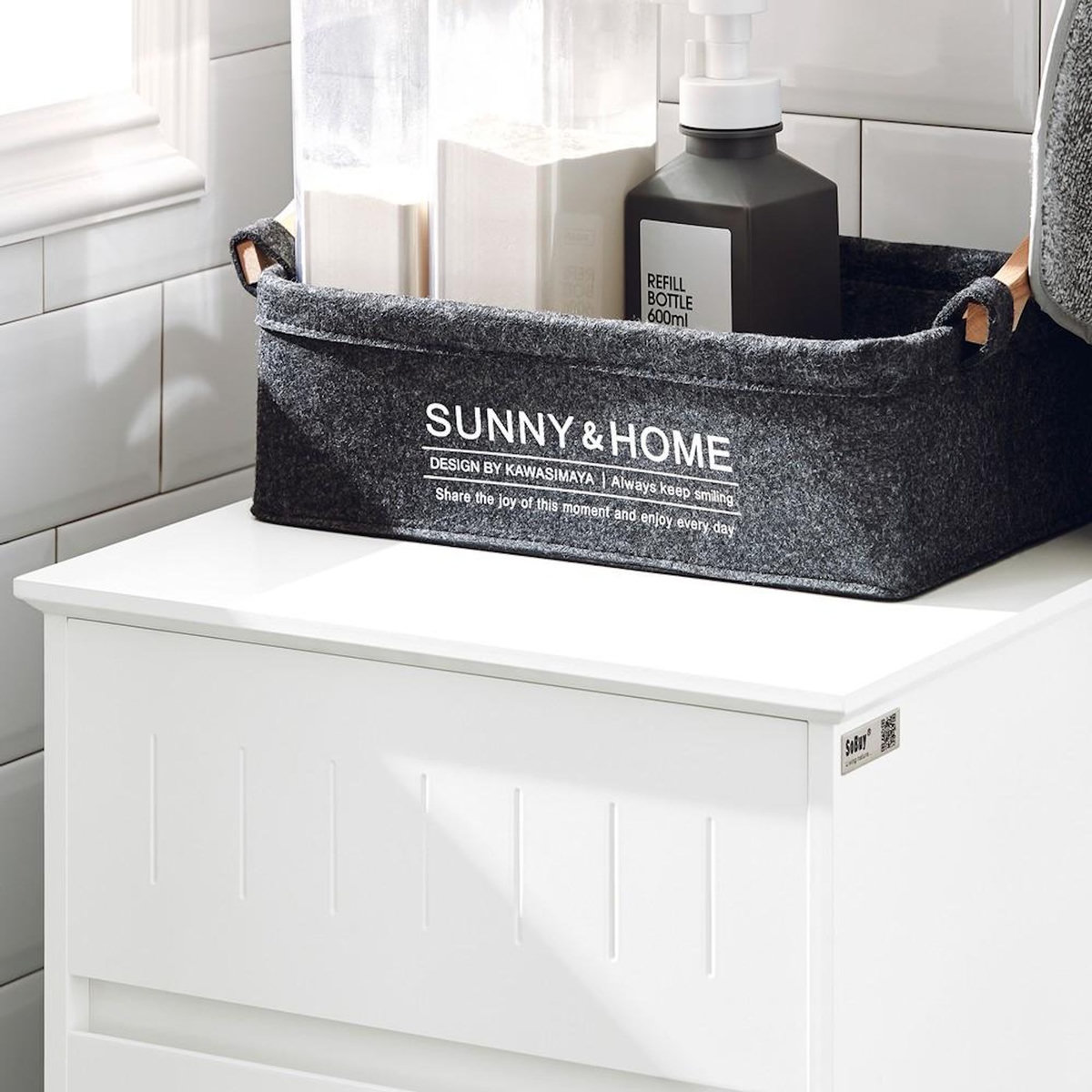 SOBUY SoBuy - Meuble De Buanderie à un tiroir - Blanc - 40x39x86cm - Nordique - BZR110-W