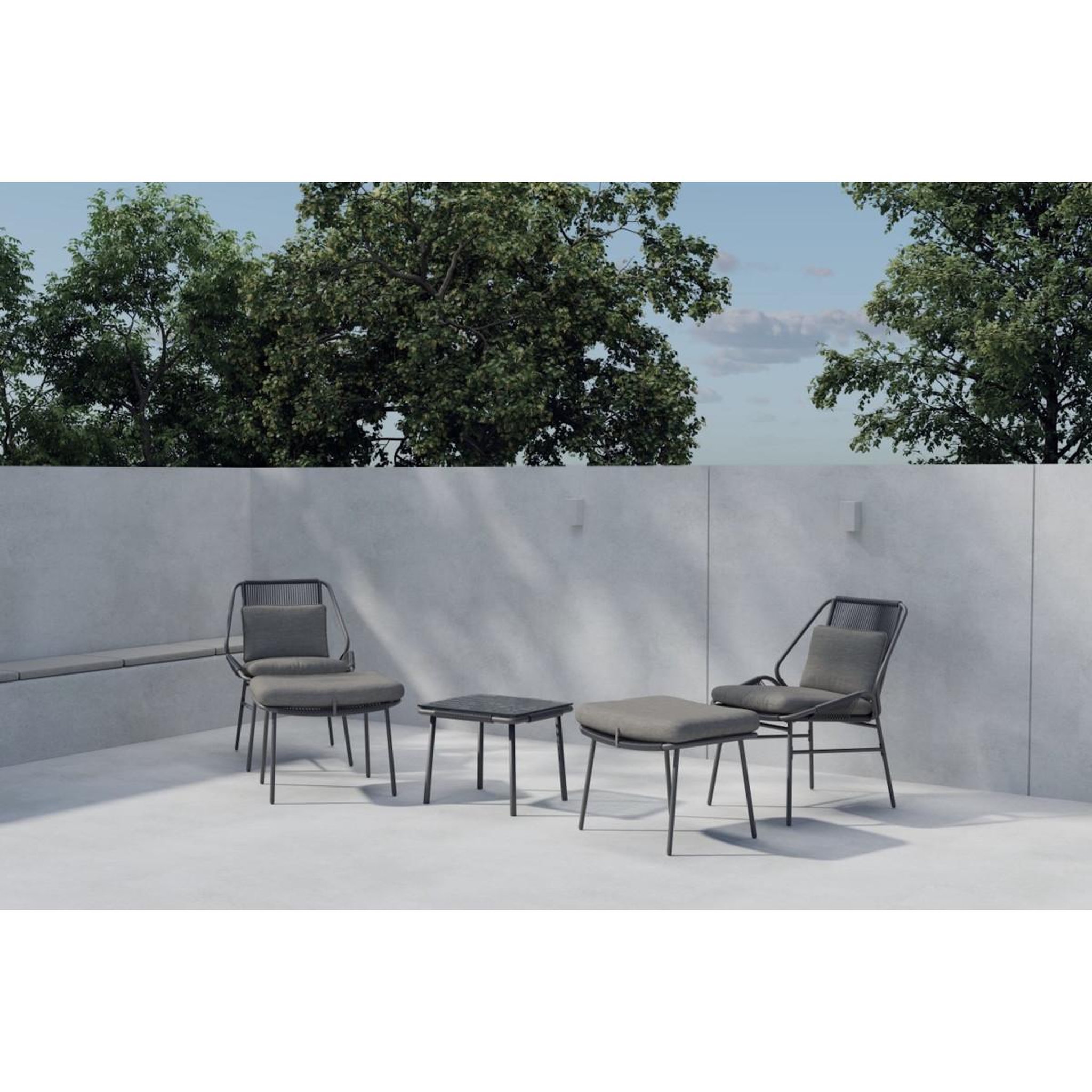 Voir la diapositive 4 : Paris Prix Salon de jardin 3 pièces  zakynthos  85cm marron