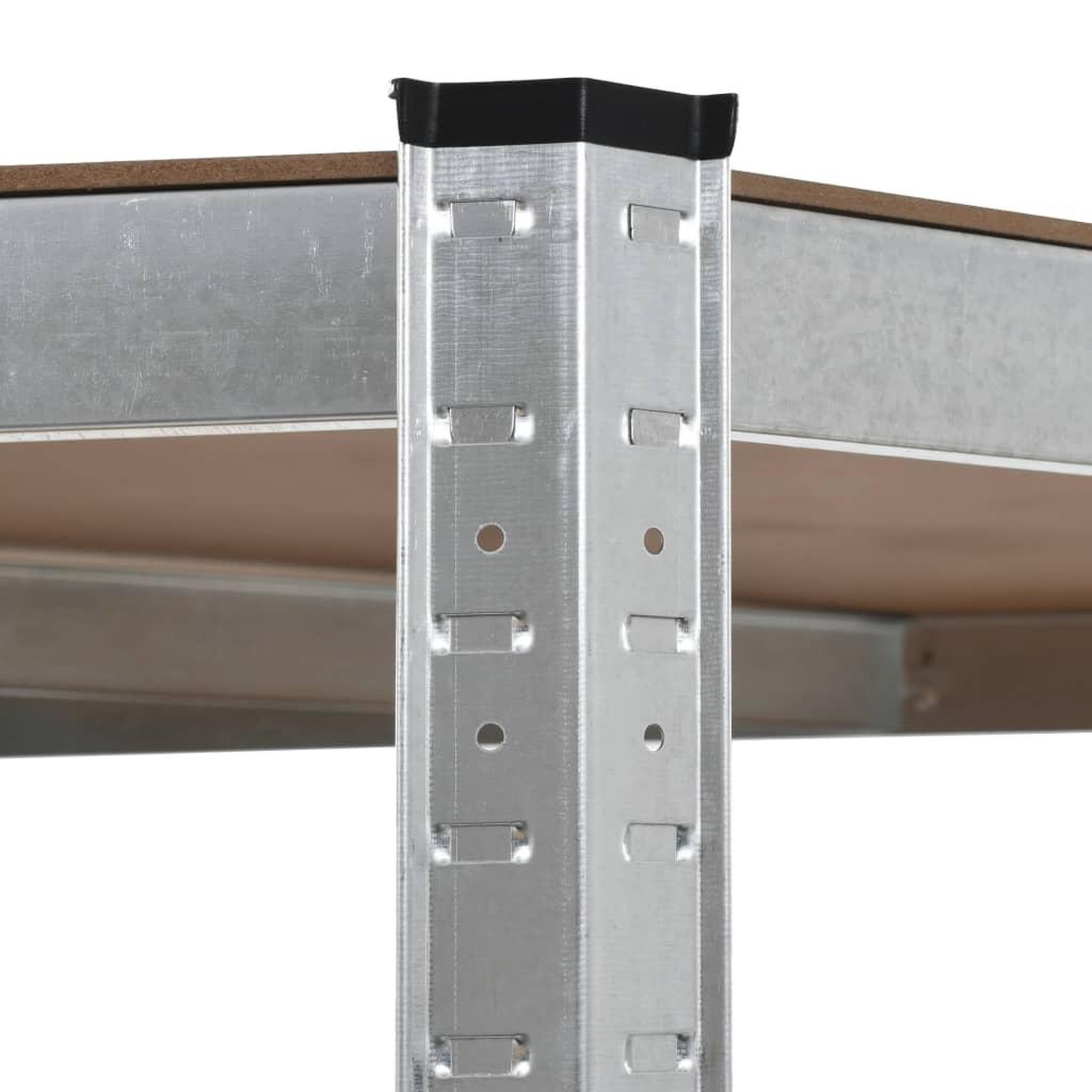 Voir la diapositive 5 : VIDAXL Etagere d'angle a 5 niveaux Argente Acier et bois d'ingenierie