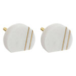 ATMOSPHERA Lot de 2 Boutons de Meuble  Maeva  4cm Blanc