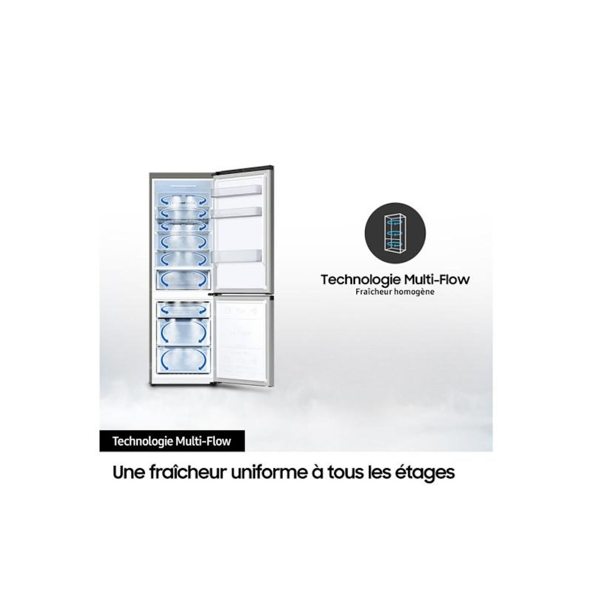 Samsung Réfrigérateur combiné intégrable 60cm 344l nofrost - RB34C602DSA