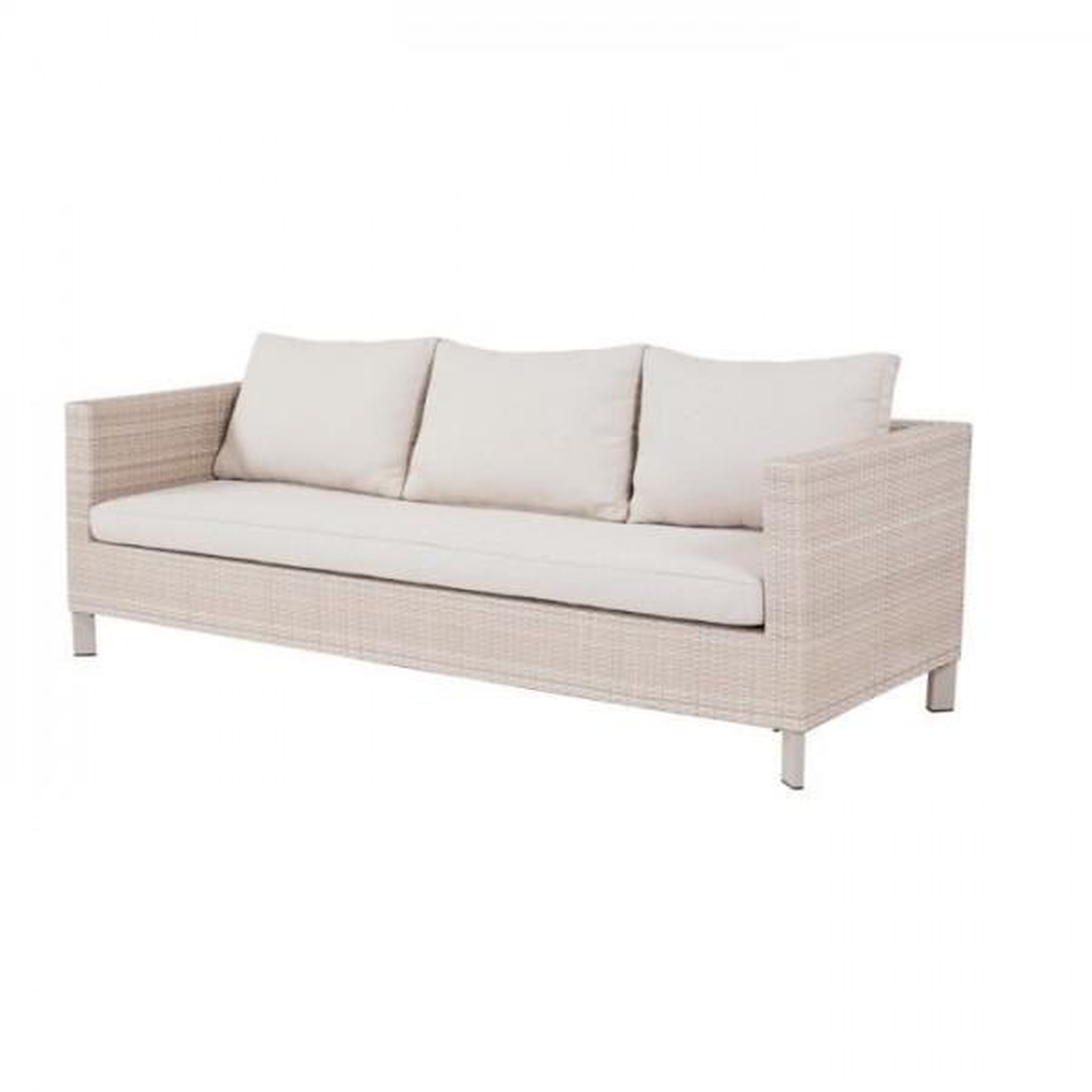 Voir la diapositive 4 : MARKET24 Salon de jardin en résine tressée avec coussins - 4 personnes - CUBA - Beige
