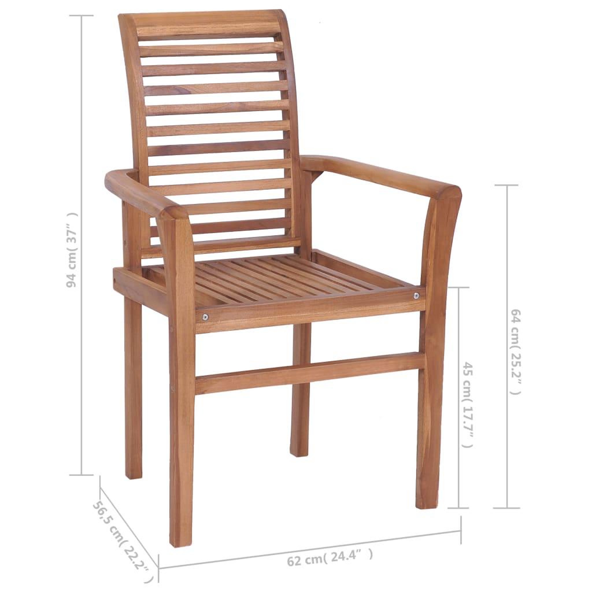 Voir la diapositive 6 : VIDAXL Chaises a manger lot de 4 avec coussins gris Bois teck solide