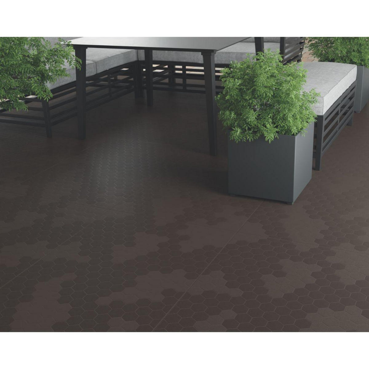 ART PLAST Dalle de sol Clipsable Marron Taupe 116 x 76 x 3 cm  Polypropylène Revêtement de Sol Modulable Intérieur / Extérieur Art Plast