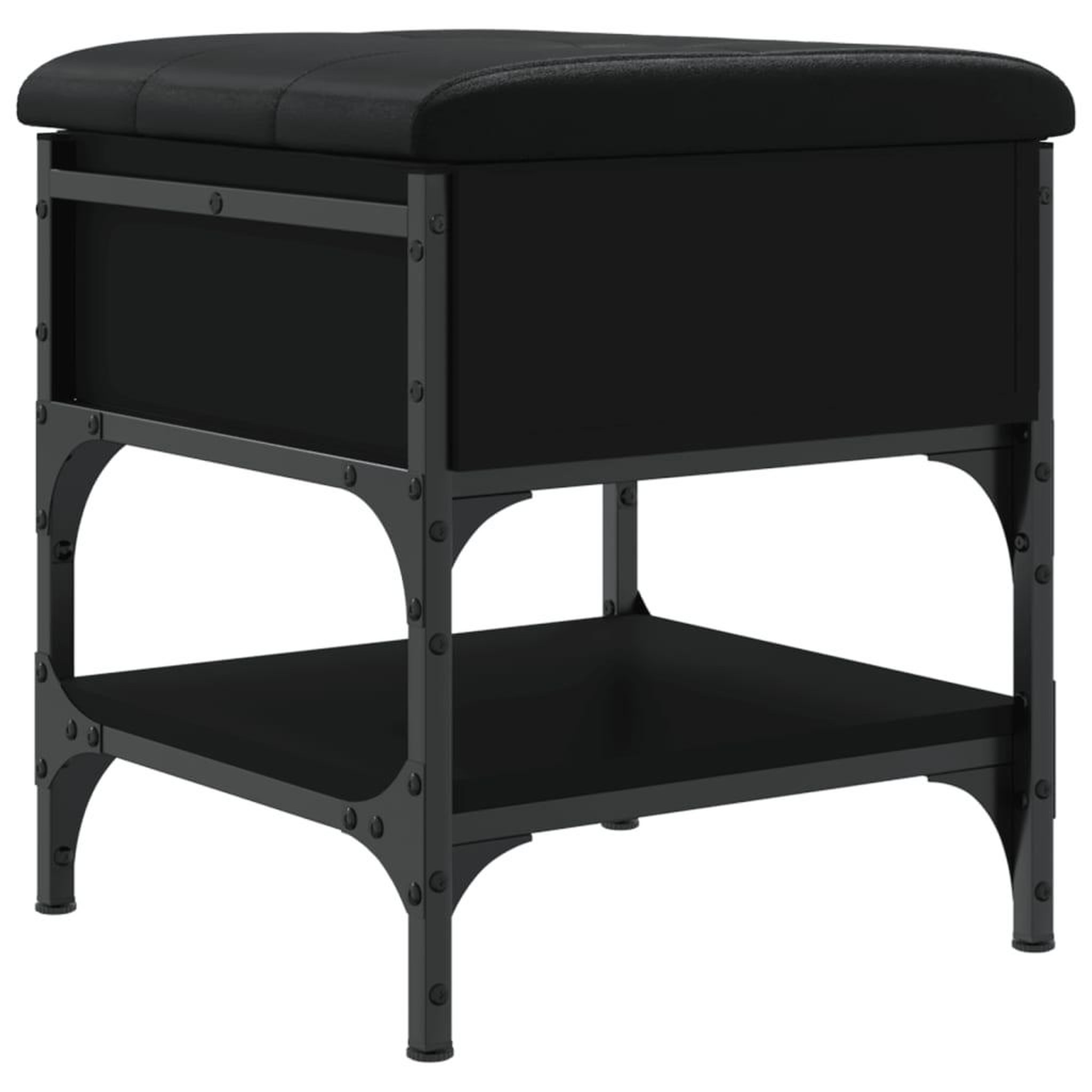 Voir la diapositive 2 : VIDAXL Banc a chaussures noir 42x42x45 cm bois d'ingenierie