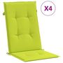 Voir la diapositive 2 : VIDAXL Coussins de chaise de jardin a dossier haut lot de 4 vert vif