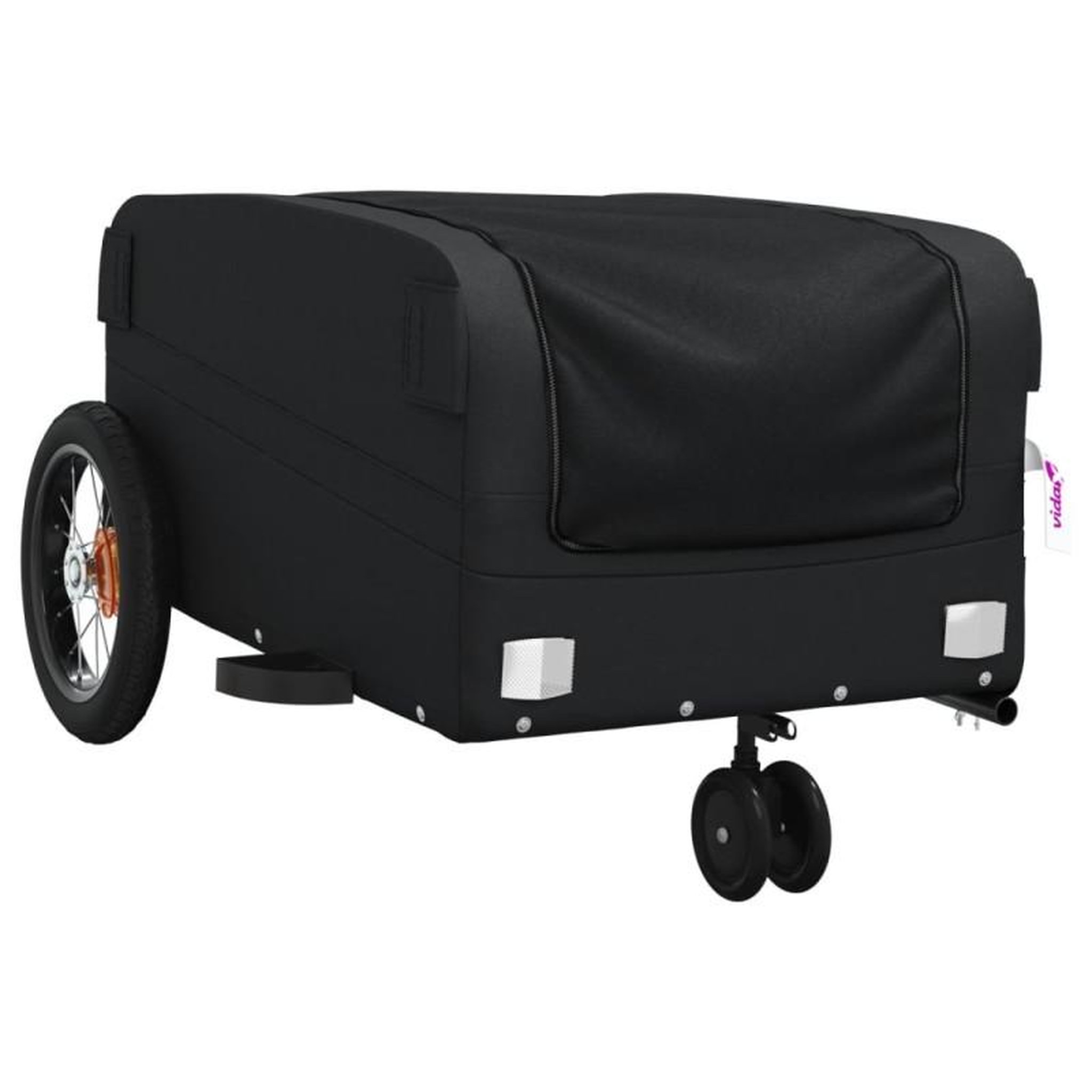 Voir la diapositive 4 : VIDAXL Remorque de vélo noir 30 kg fer