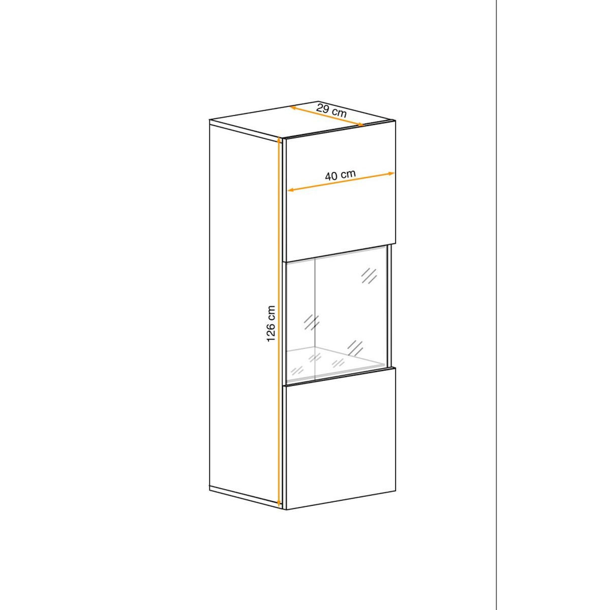 Paris Prix Vitrine LED Murale Design  Fly A3  126cm Blanc & Noir