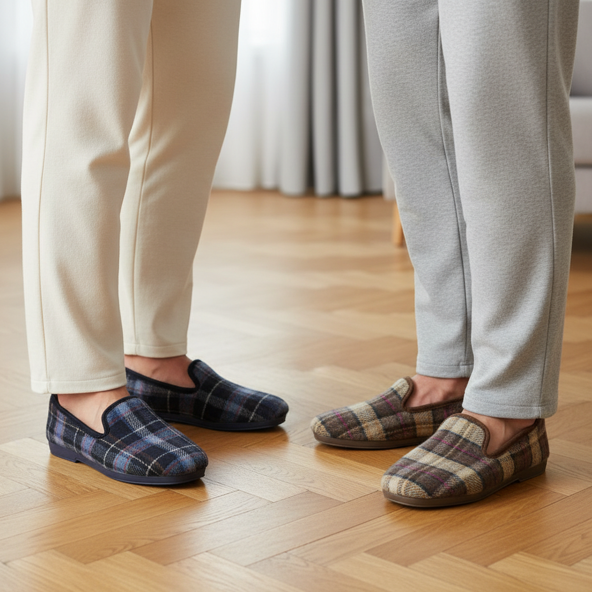 Voir la diapositive 2 : OZABI Ozabi pack de 2 paires pantoufles charentaises homme fabriquées en espagne
