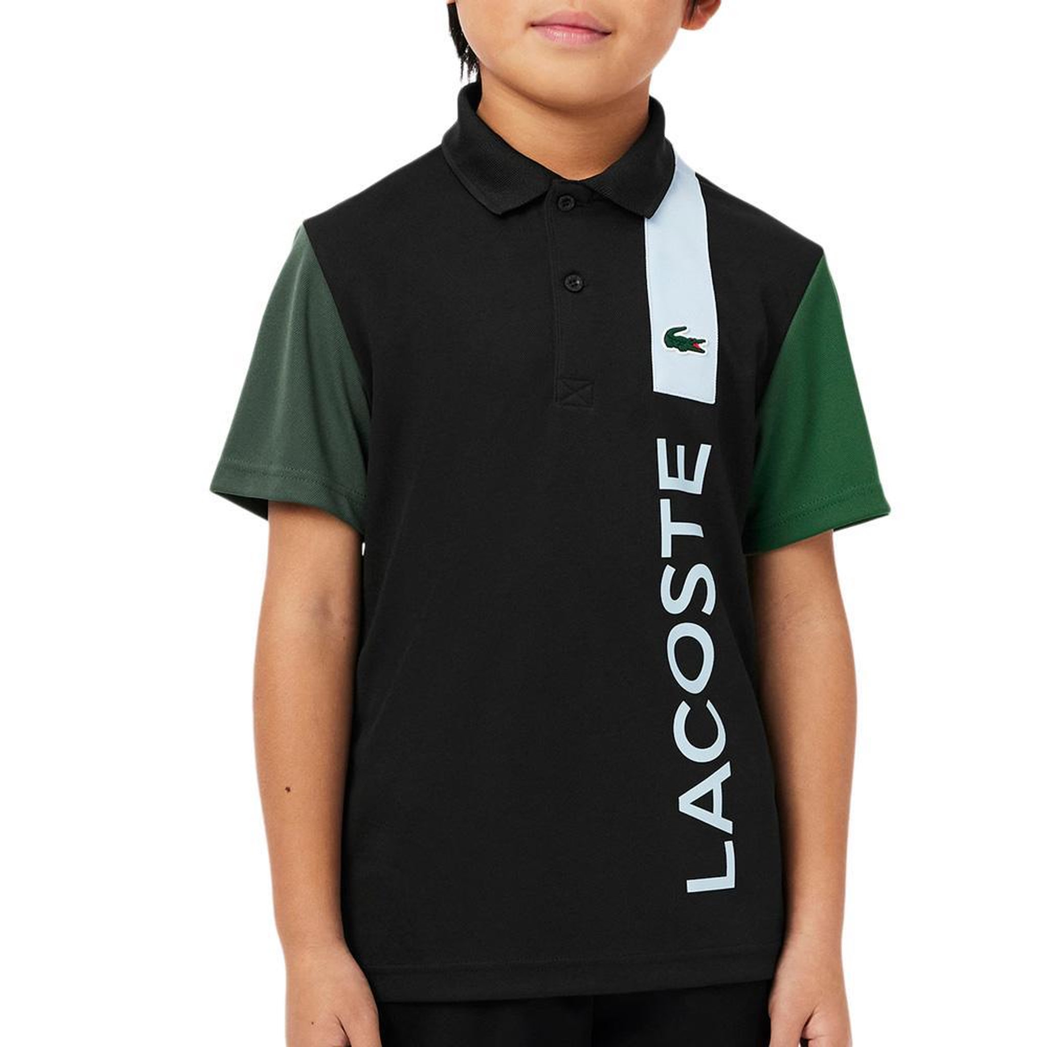 Voir la diapositive 1 : Lacoste Polo marine/vert garçon lacoste ultra dry pique tennis
