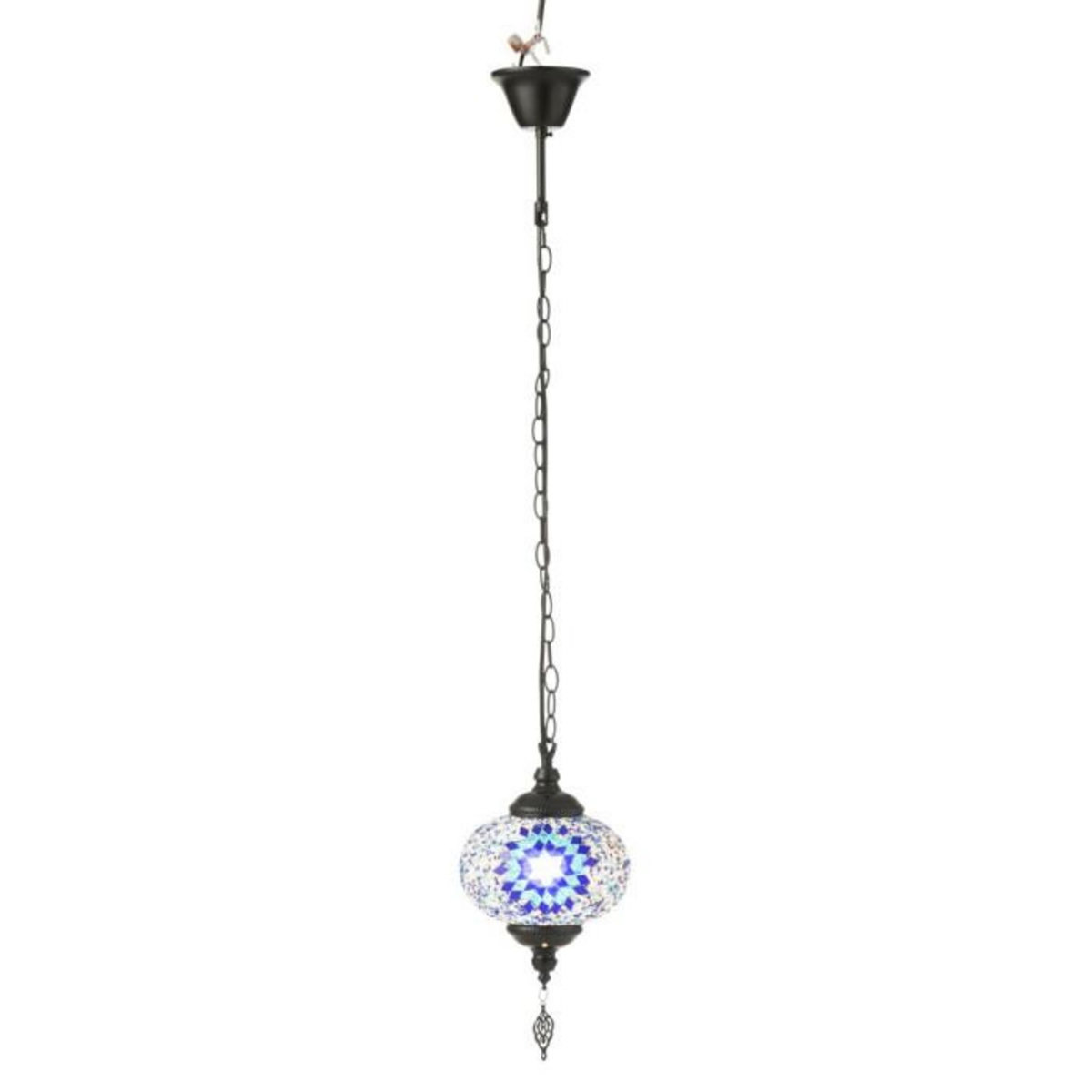 Paris Prix Lampe Suspension Mosaïque  Neal  18cm Bleu