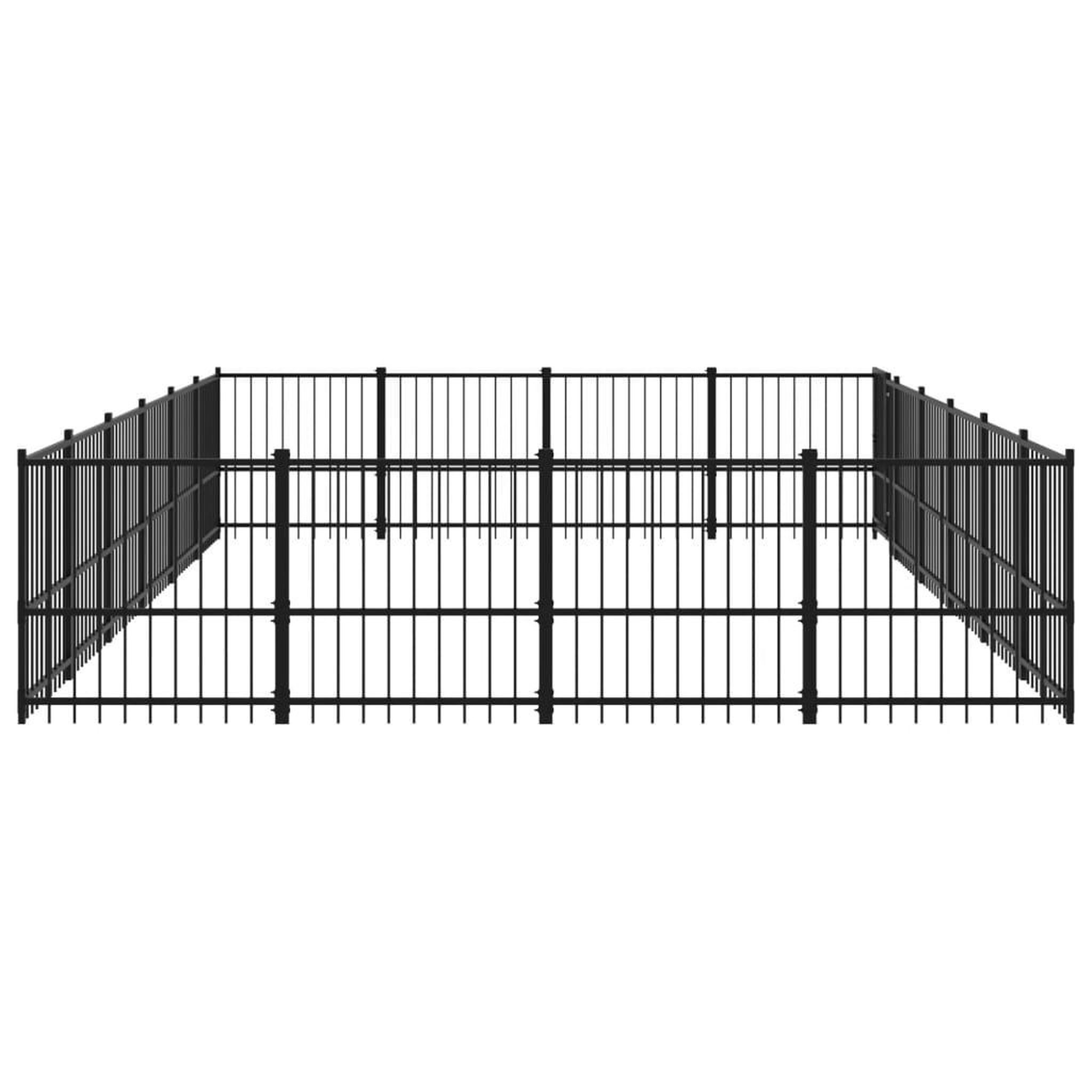 Voir la diapositive 4 : VIDAXL Chenil d'exterieur pour chiens Acier 22,58 m²