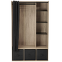 Voir la diapositive 3 : ID MARKET Dressing penderie DIANE 105 x 50 x 172 cm hêtre avec étagères + boites de rangement + rideau noir