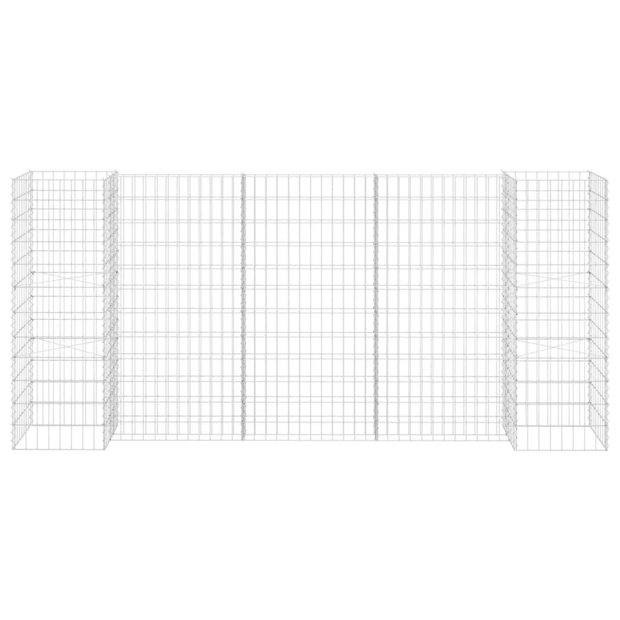 Voir la diapositive 3 : VIDAXL Jardiniere a gabion en H Fil d'acier 260x40x120 cm