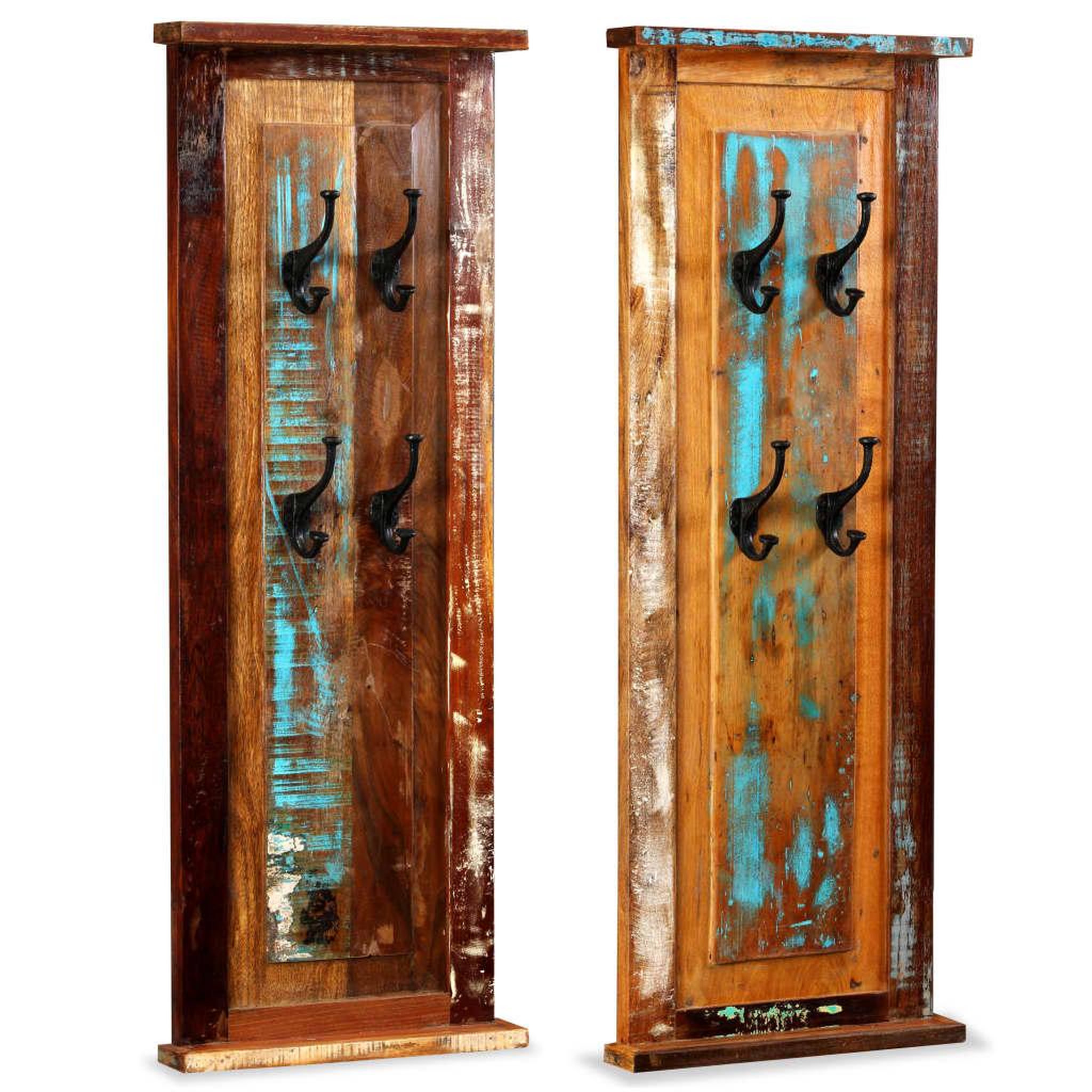 Voir la diapositive 2 : VIDAXL Porte-manteau 2 pcs Bois de recuperation massif 38x100 cm