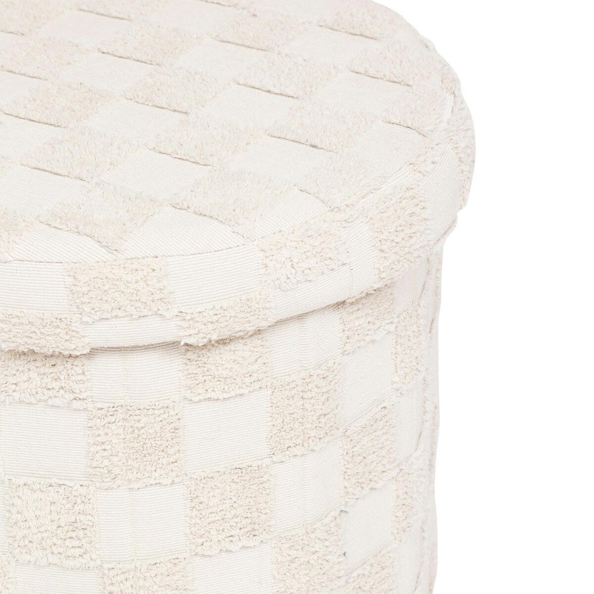 Voir la diapositive 3 : ATMOSPHERA Pouf coffre tufté  pasti  38cm blanc