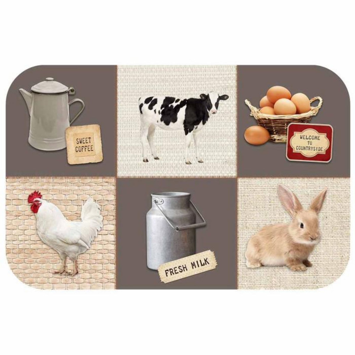 Paris Prix Set de Table Imprimé  Fermette  28x44cm Taupe