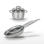 ELO Lot 2 Poêles 24/28cm et Faitout 16cm Elo Relief Solution