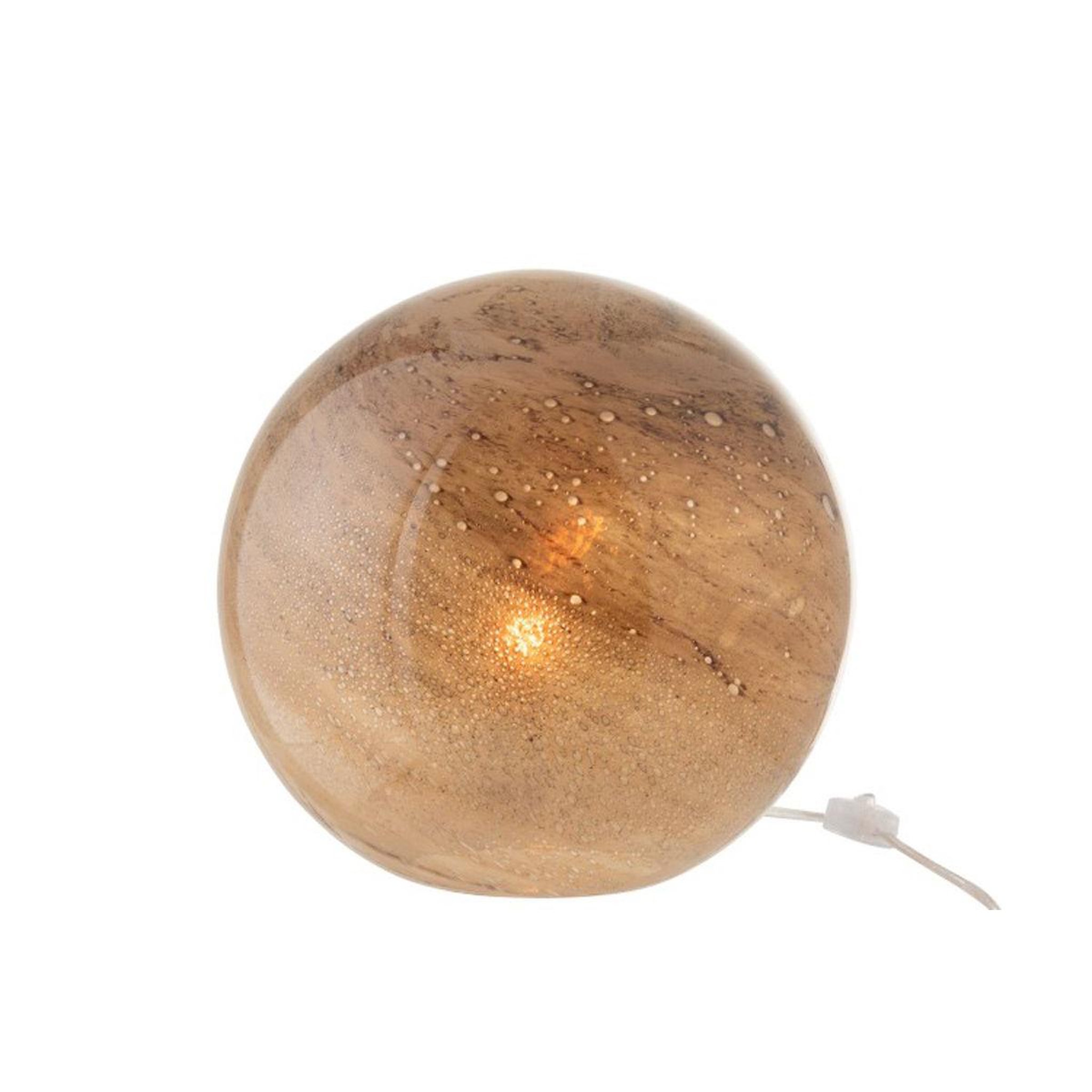 Voir la diapositive 3 : J-LINE Lampe à poser en verre  dany  30cm marron