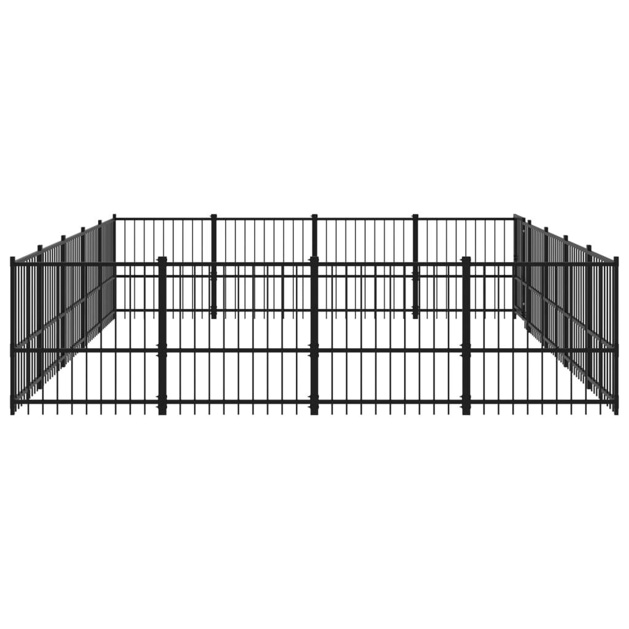 Voir la diapositive 4 : VIDAXL Chenil d'exterieur pour chiens Acier 18,82 m²