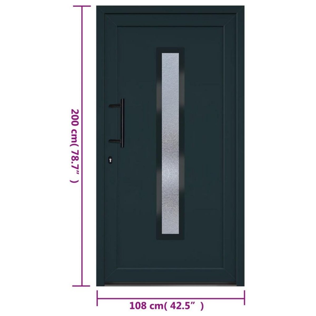 VIDAXL Porte d'entree anthracite 108x200 cm PVC
