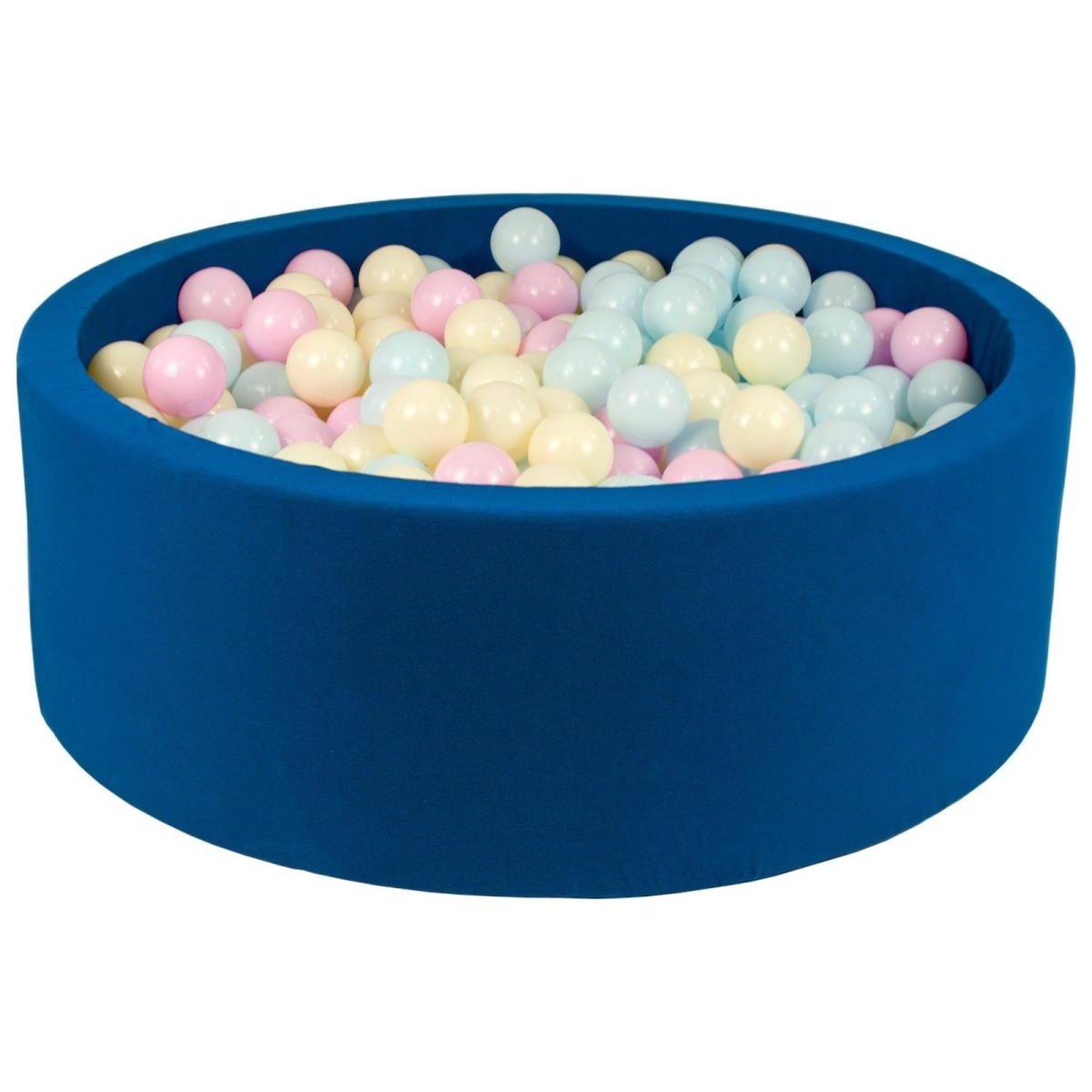 VELINDA Piscine à balles + 450 balles, bleu marine — rose, bleu, jaune (pastel)