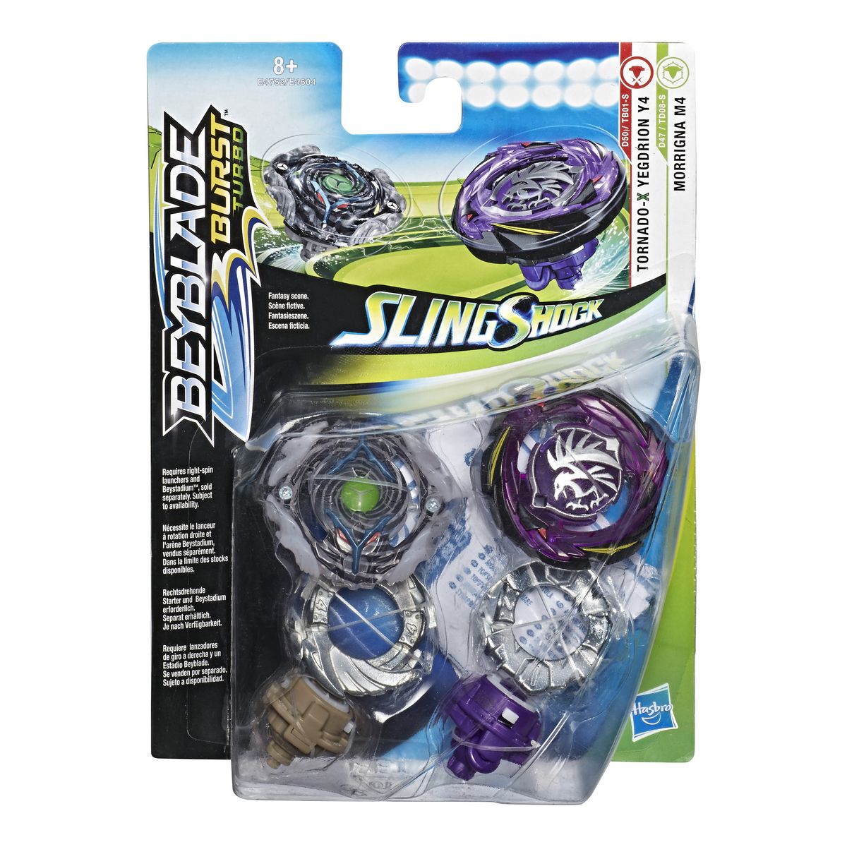 HASBRO Pack duel toupies Slingshock Tornado-X Yegdrion Y4 / Morrigna M4 - Beyblade Burst Turbo