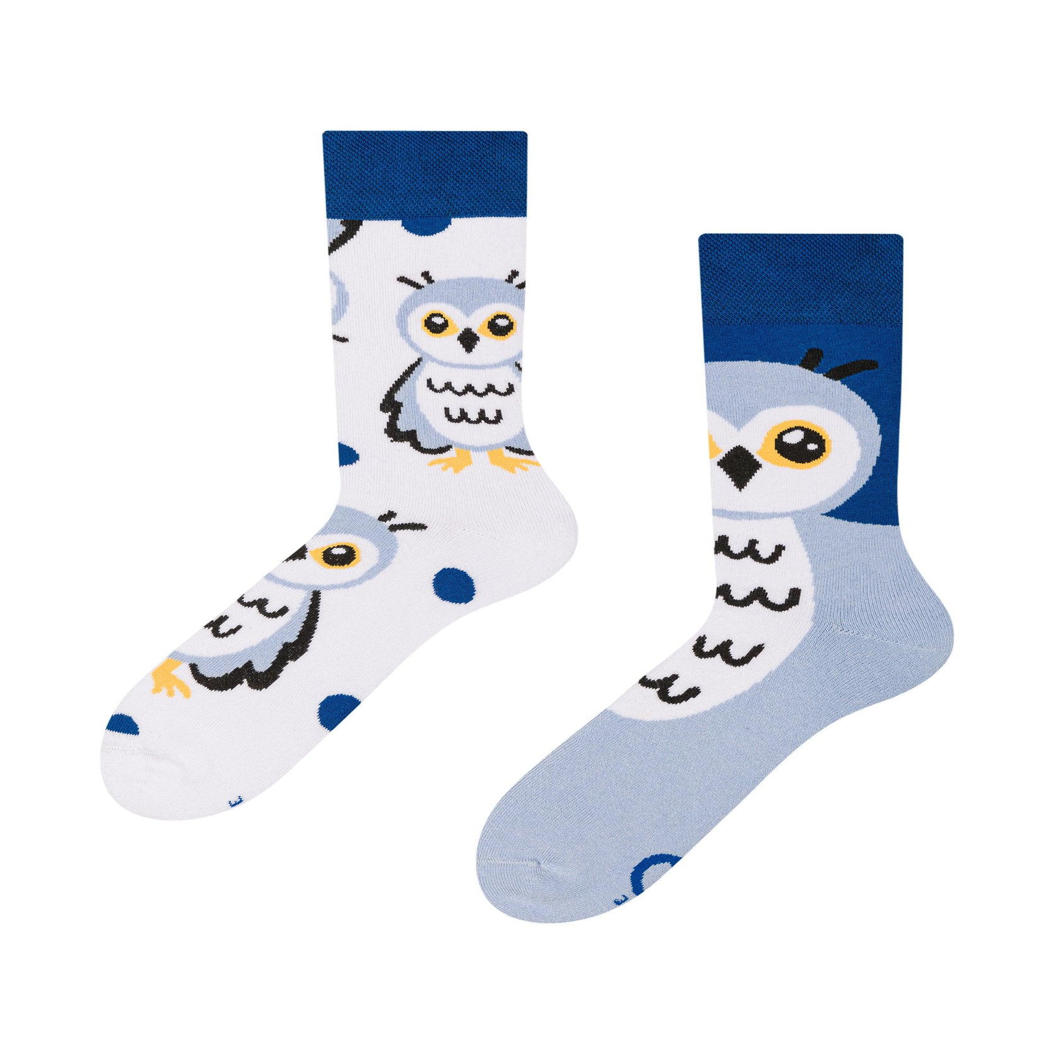 DEDOLES Chaussettes chaudes hibou des neiges. Coloris disponibles : Bleu