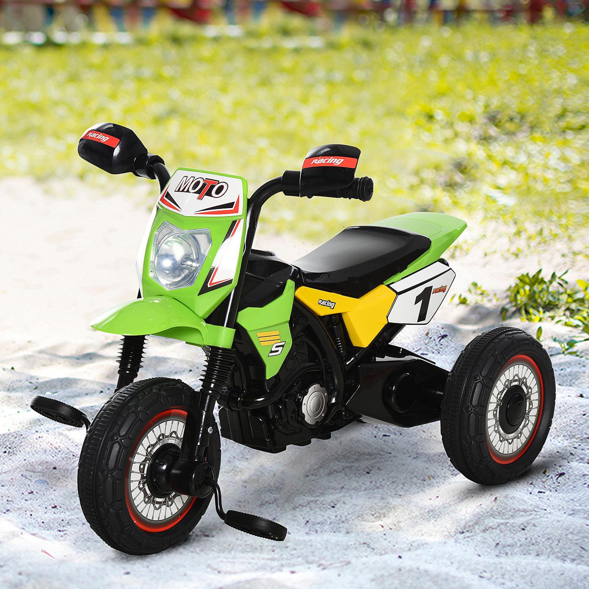 Voir la diapositive 2 : HOMCOM Tricycle enfants moto cross effets musicaux et lumineux coffre rangement
