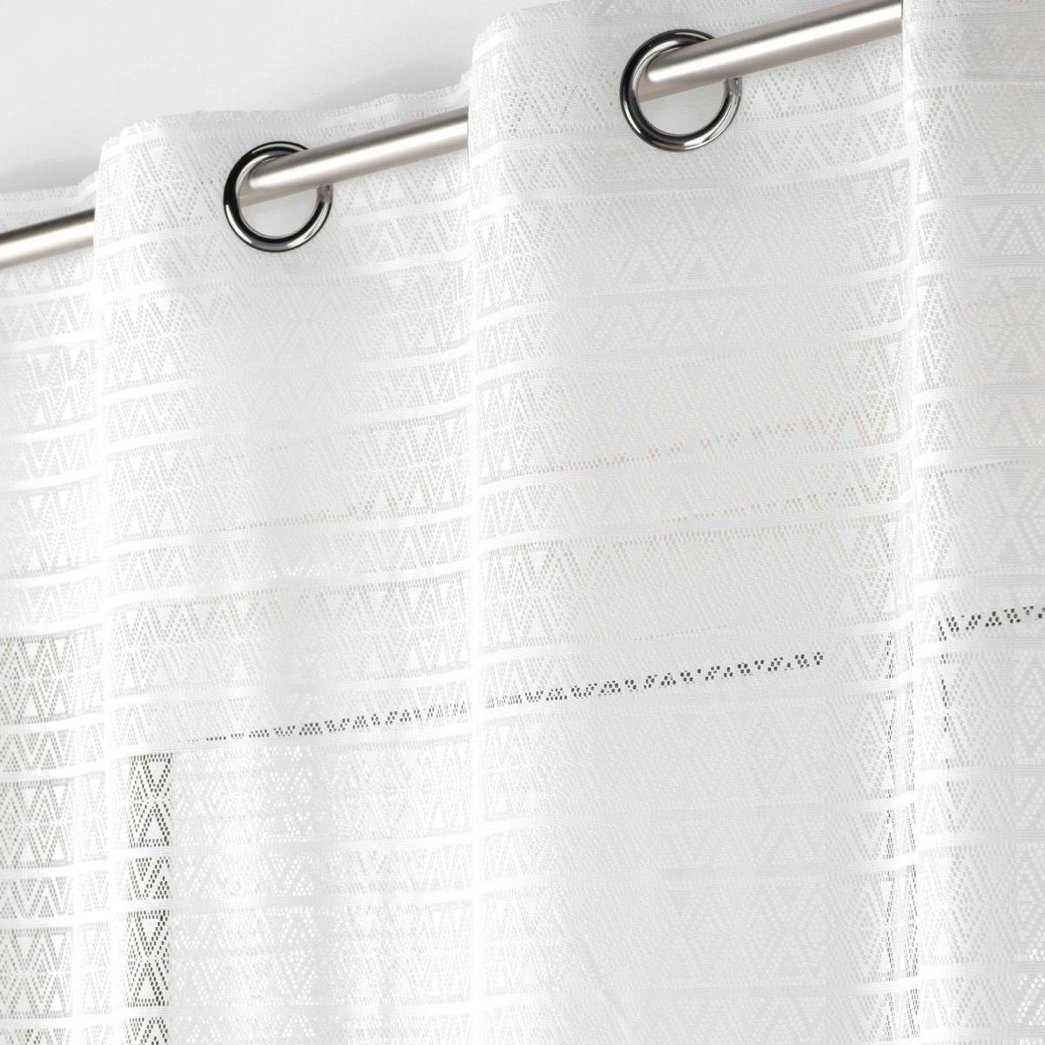 Voir la diapositive 3 : Douceur d'Intérieur Rideau voilage à œillets maille  naomie  140x280cm blanc