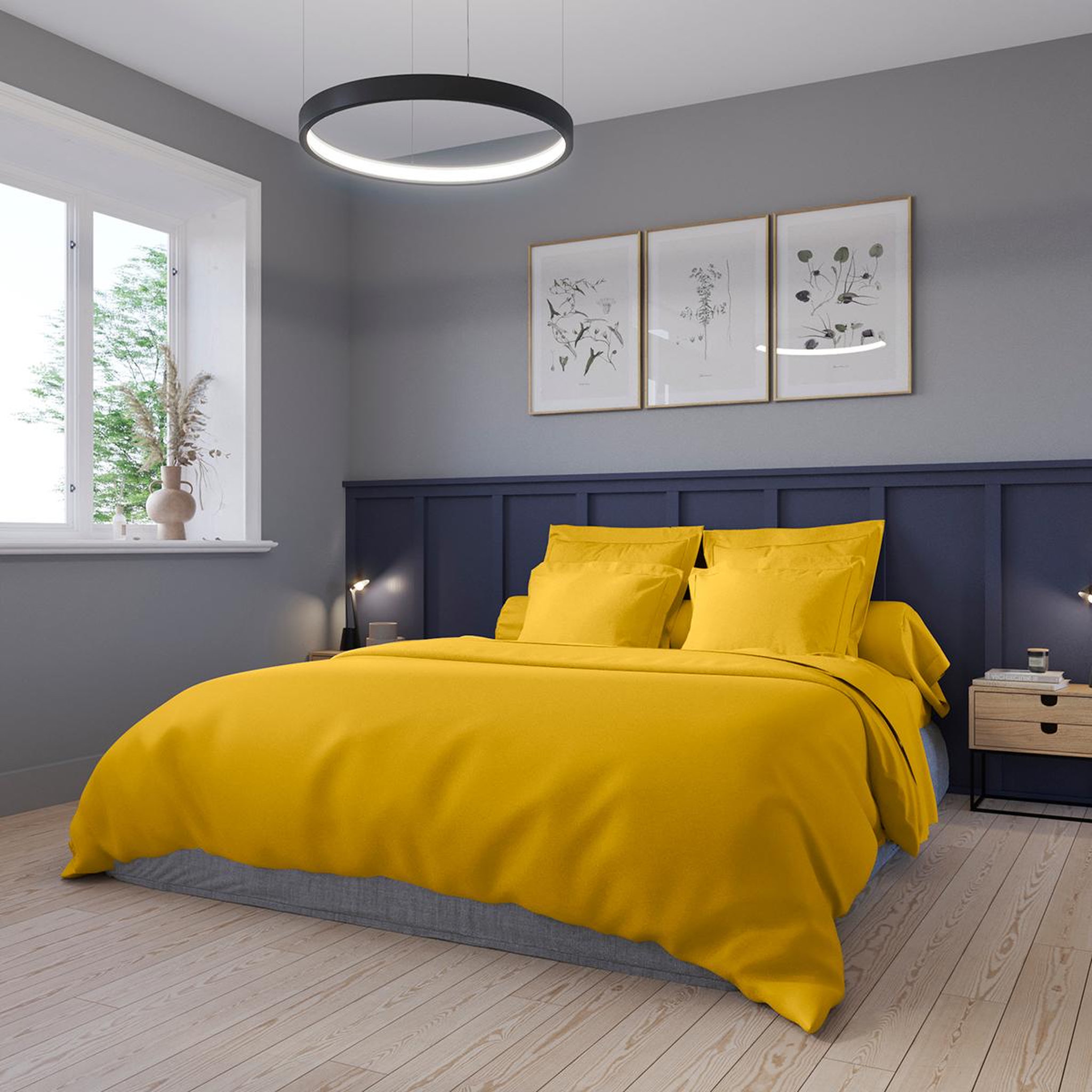 Voir la diapositive 1 : DODO Housse de couette Partition Satin de coton Coloris Curry