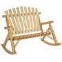 Voir la diapositive 1 : OUTSUNNY Fauteuil de jardin Adirondack à bascule 2 places rocking chair style néo-rétro assise dossier ergonomique bois naturel de pin