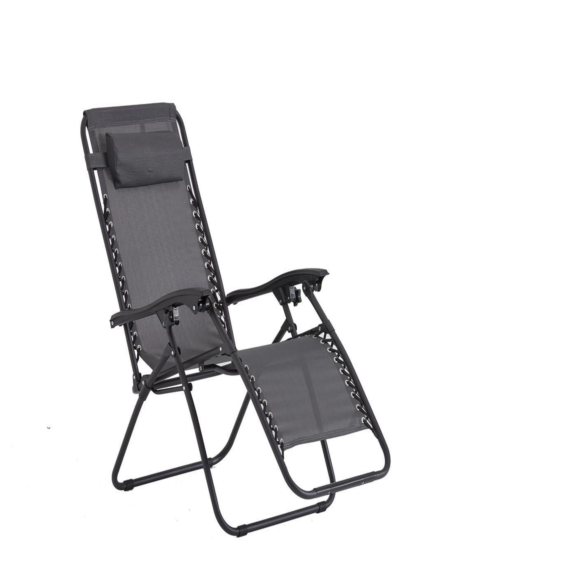 CONCEPT USINE Transat inclinable noir et gris foncé manihi