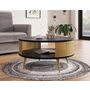 Voir la diapositive 3 : BEST MOBILIER Forini - table basse ronde - noir et doré - 75 cm