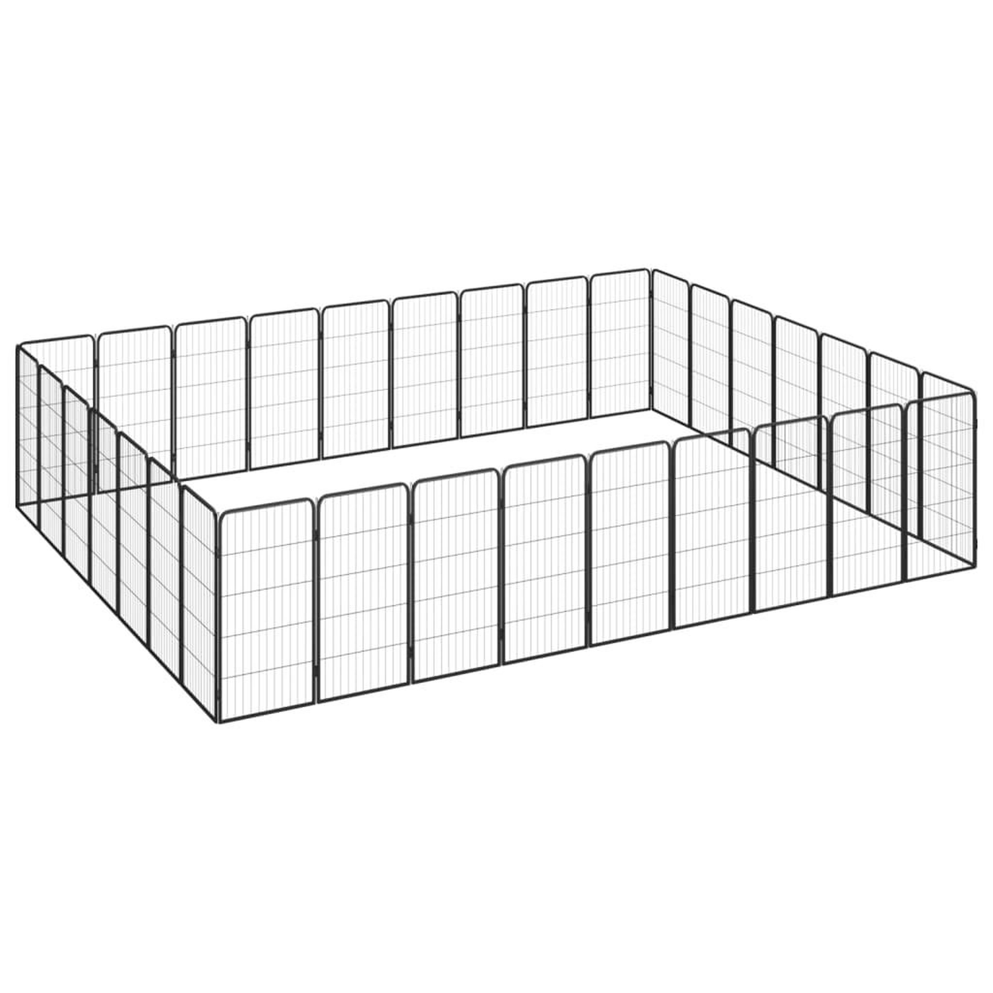 VIDAXL Parc pour chien 32panneaux Noir 50x100cm Acier enduit de poudre
