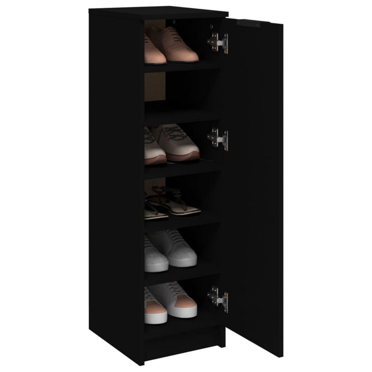 VIDAXL Armoire a chaussures noir 30x35x100 cm bois d'ingenierie